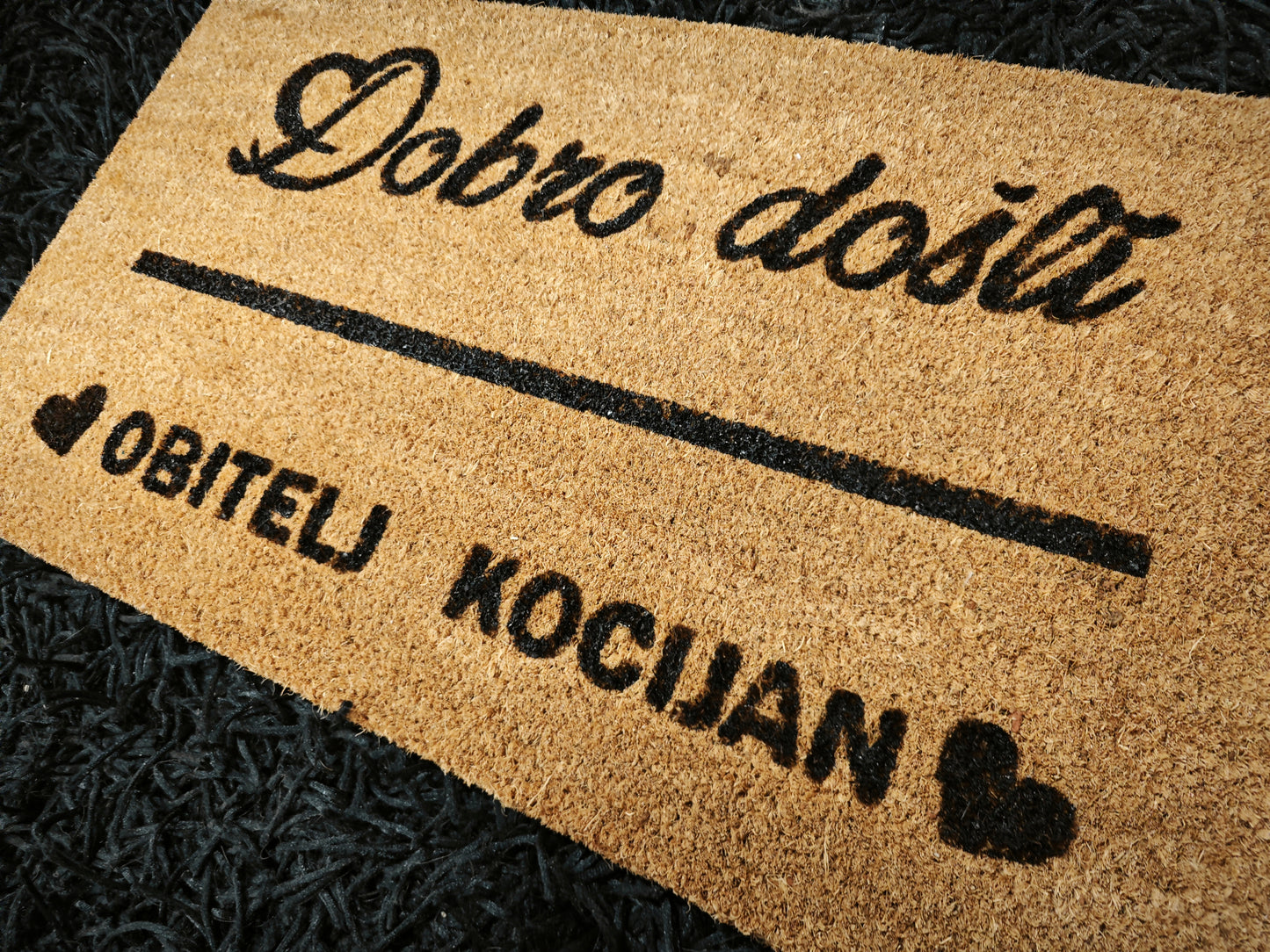 Personalizirani ulazni otirač – s prezimenom i motivom po tvojoj želji 🏡