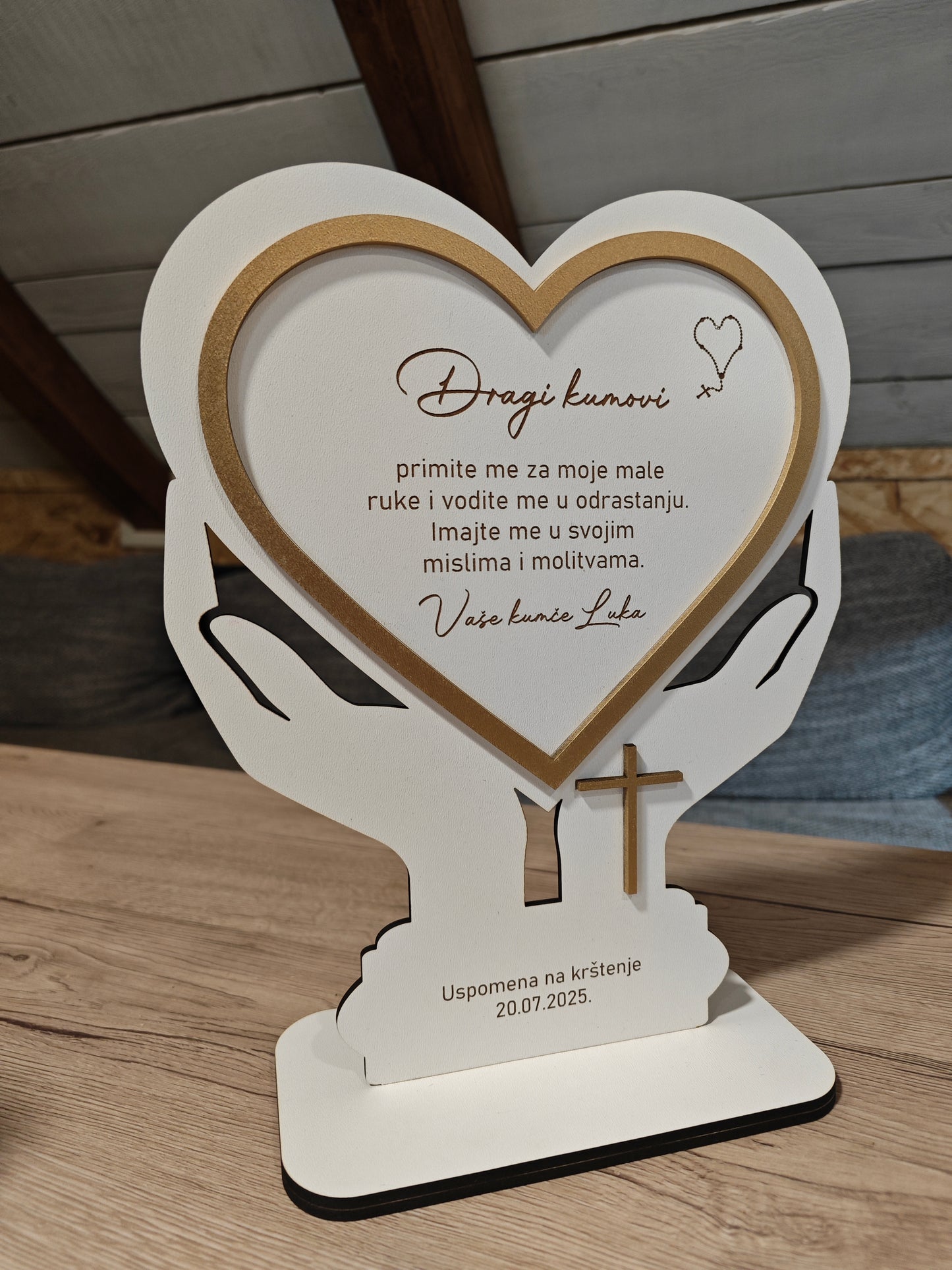 💖 Personalizirani poklon za kumove – Stalak s posvetom 💖