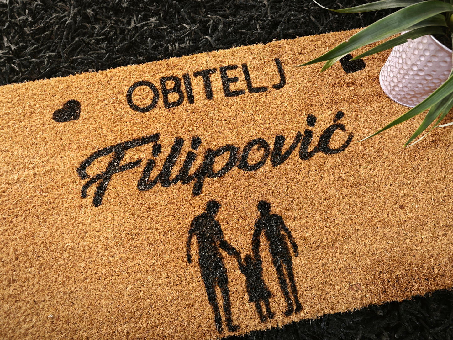 Personalizirani ulazni otirač – s prezimenom i motivom po tvojoj želji 🏡