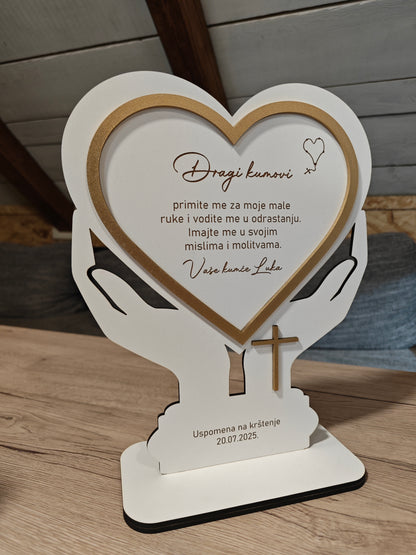 💖 Personalizirani poklon za kumove – Stalak s posvetom 💖
